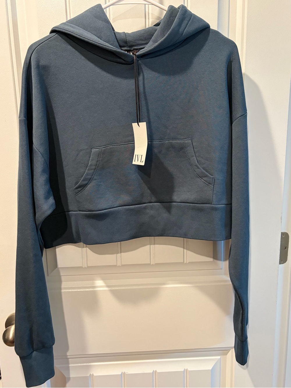 IVL Collective dark slate cropped hoodie